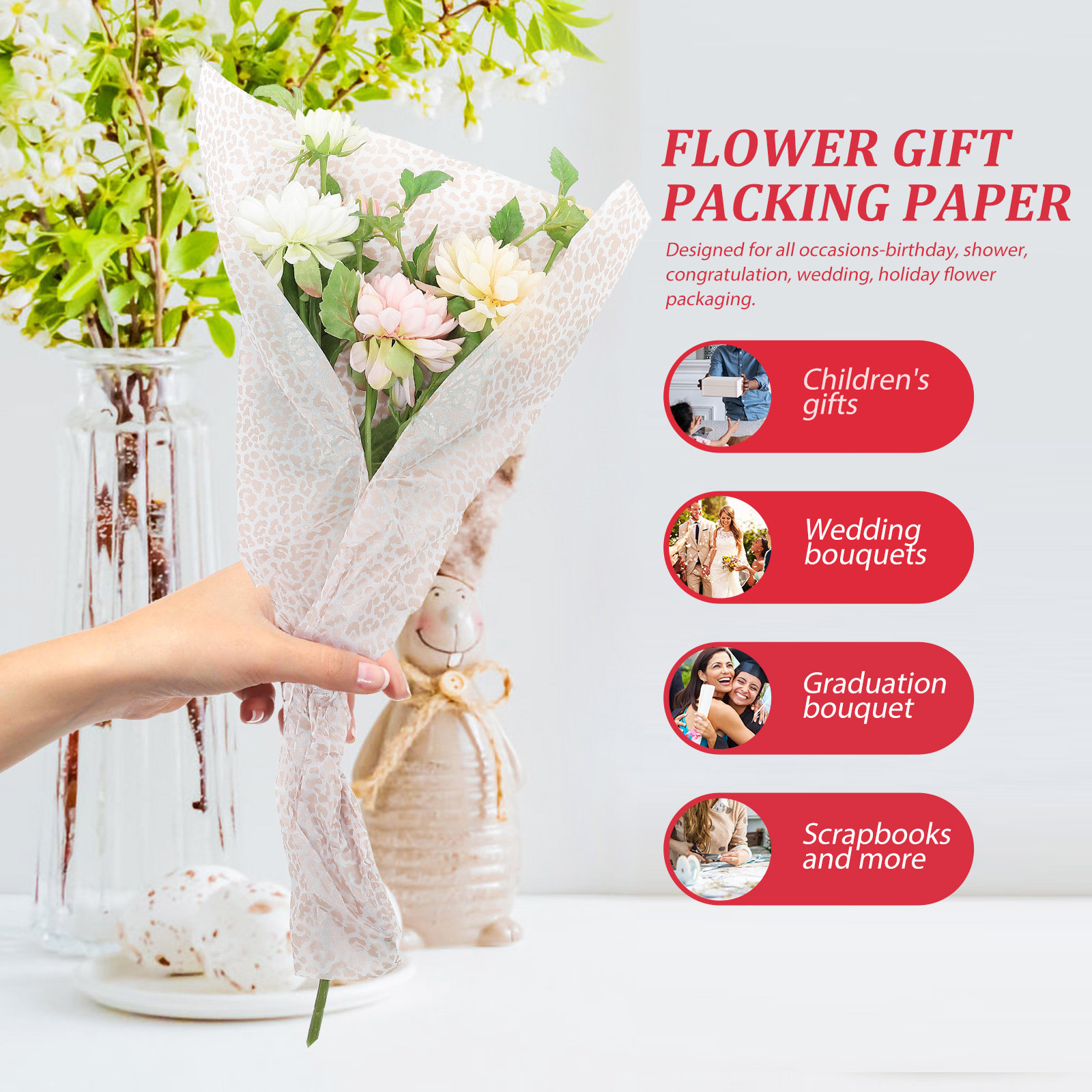 Wedding Packaging - Floral Wrapping For Flower Bouquet Gift