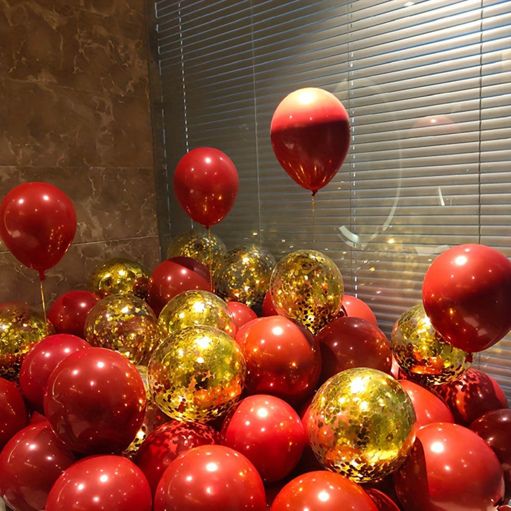 Wedding Balloon Arch - 50pcs/pack Red Gold Balloon Arch Garland