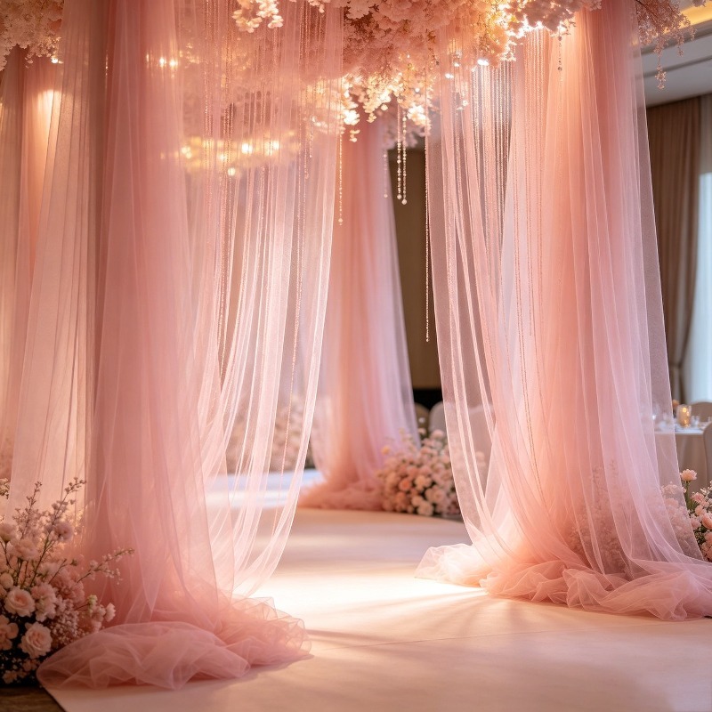 Light Pink Sheer Tulle Ceiling - огляд і ціна Wedding Balloon Arch
