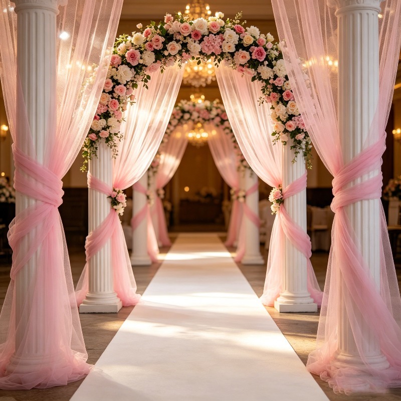 Light Pink Sheer Tulle Ceiling - огляд і ціна Wedding Balloon Arch