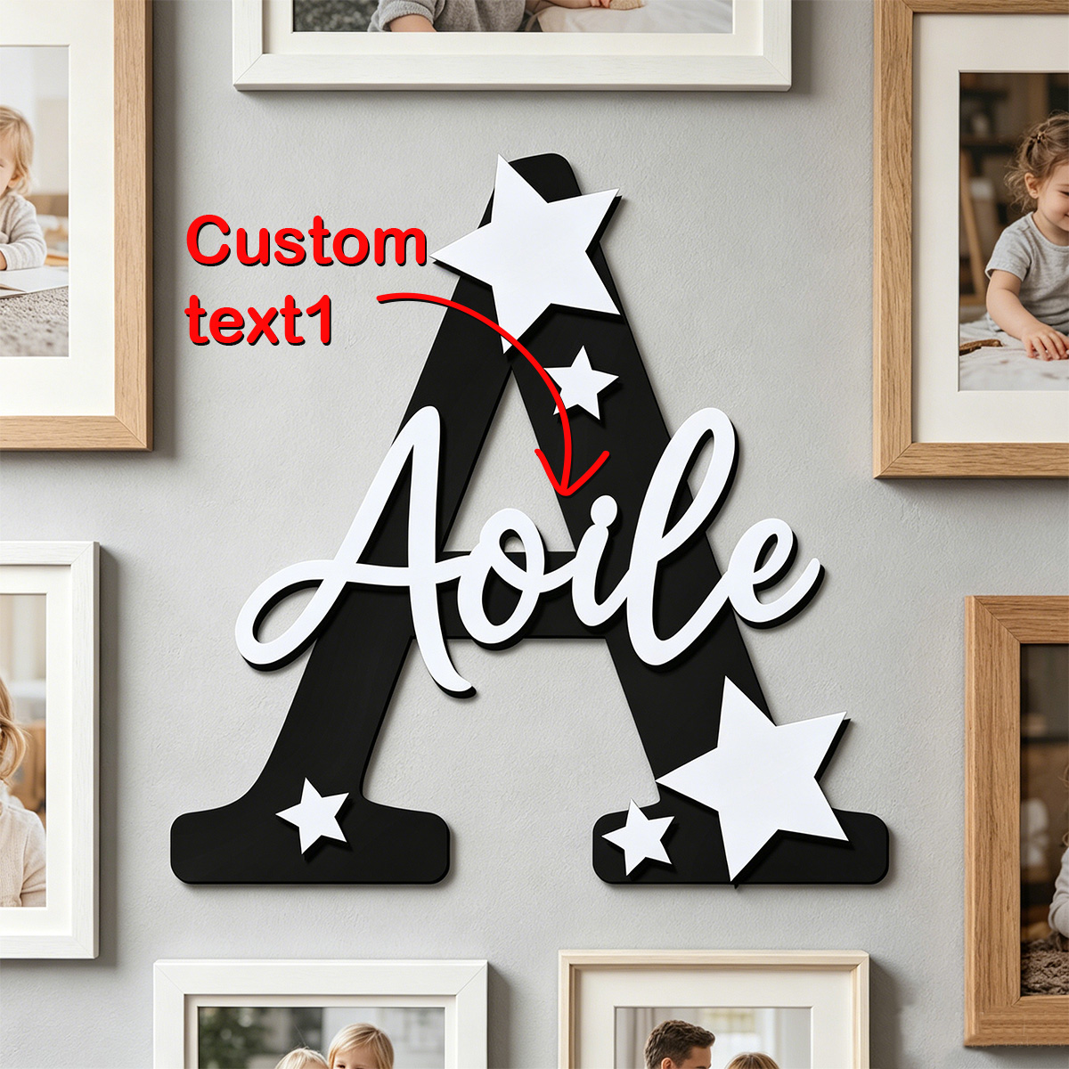 1pc Custom Star Initial Wooden - огляд і ціна Wedding Souvenir