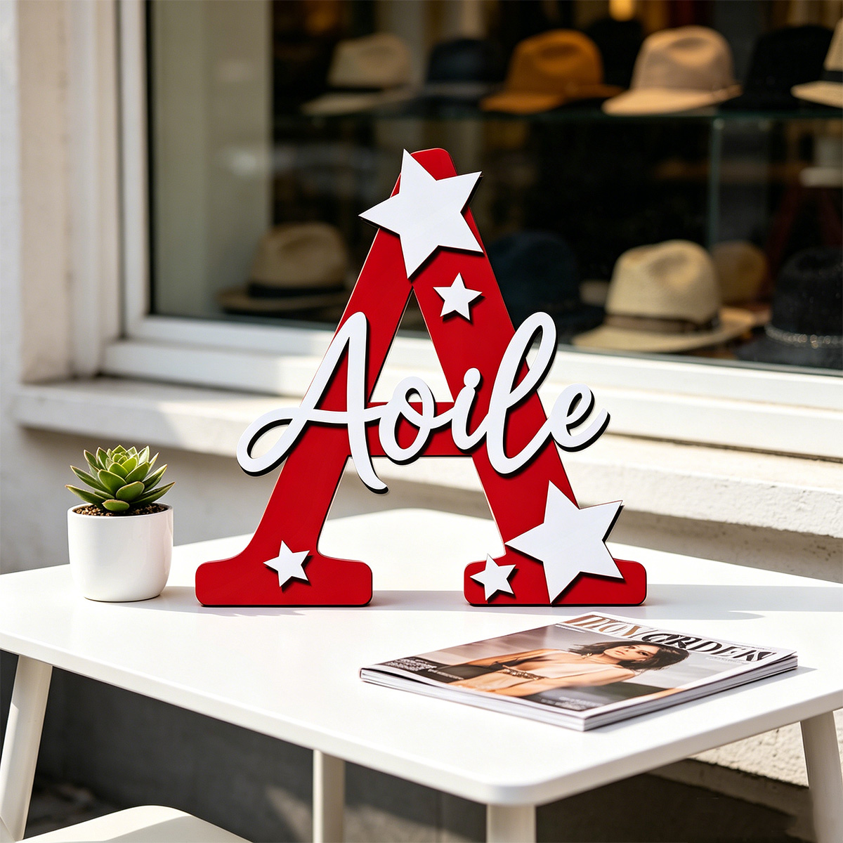 1pc Custom Star Initial Wooden - огляд і ціна Wedding Souvenir