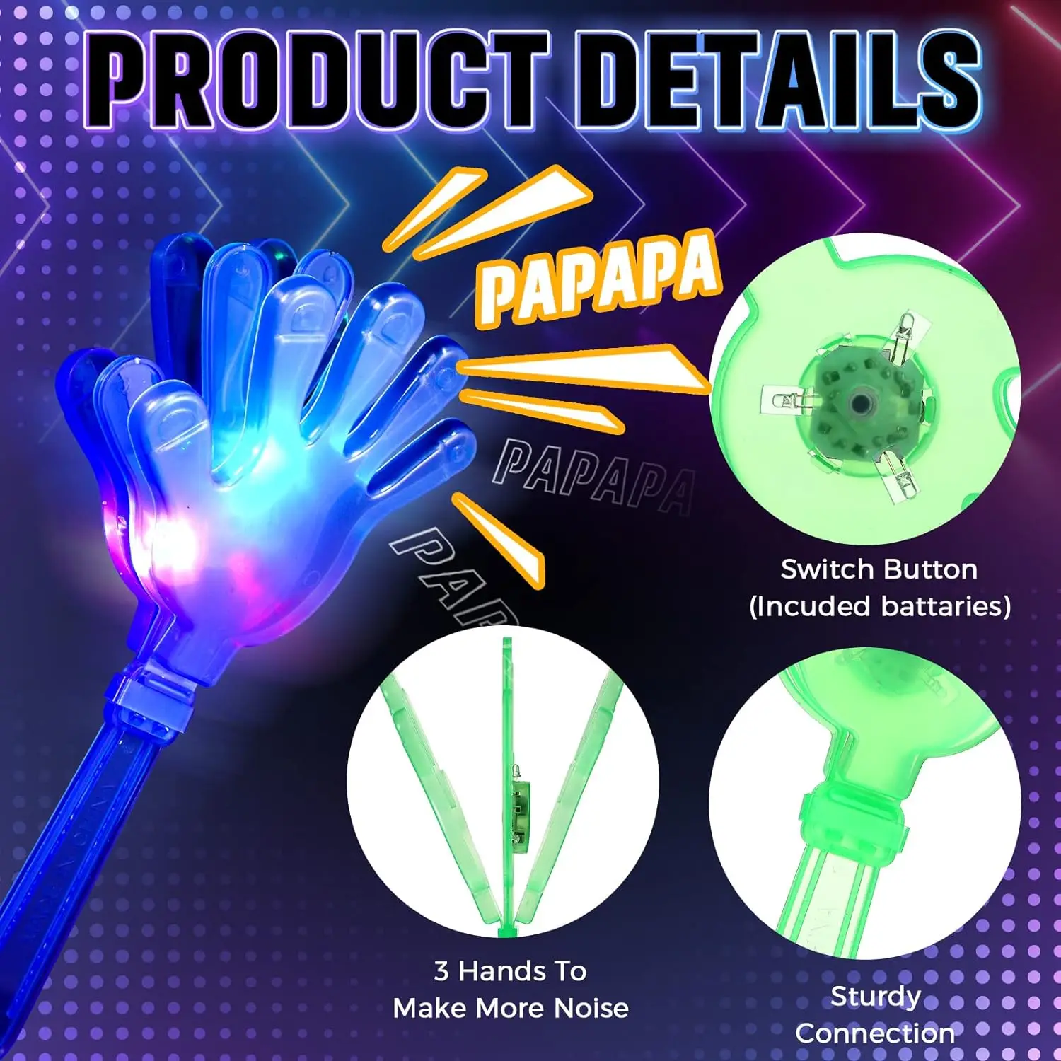 12pcs Hand Clappers Light up L - огляд і ціна Wedding Event Supply