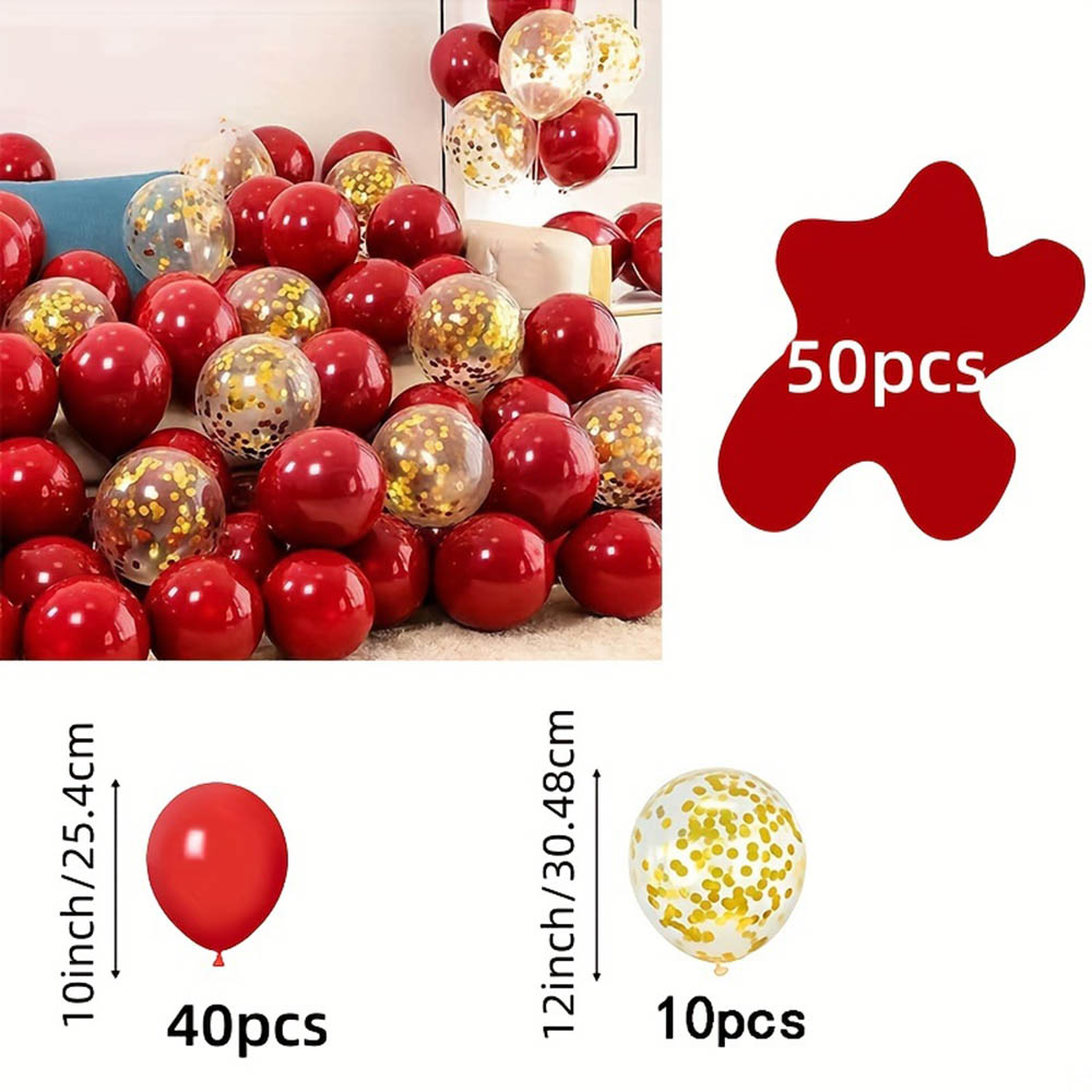 50pcs/pack Red Gold Balloon Ar - огляд і ціна Wedding Balloon Arch
