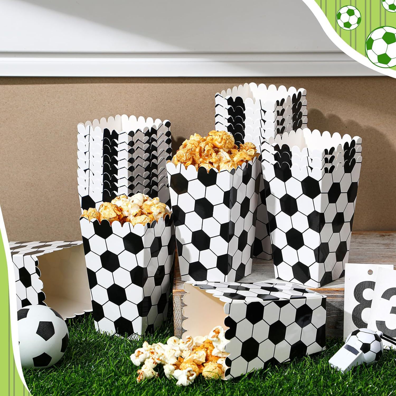 6/18Pcs  Football Popcorn Boxe - огляд і ціна Wedding Supply.Box