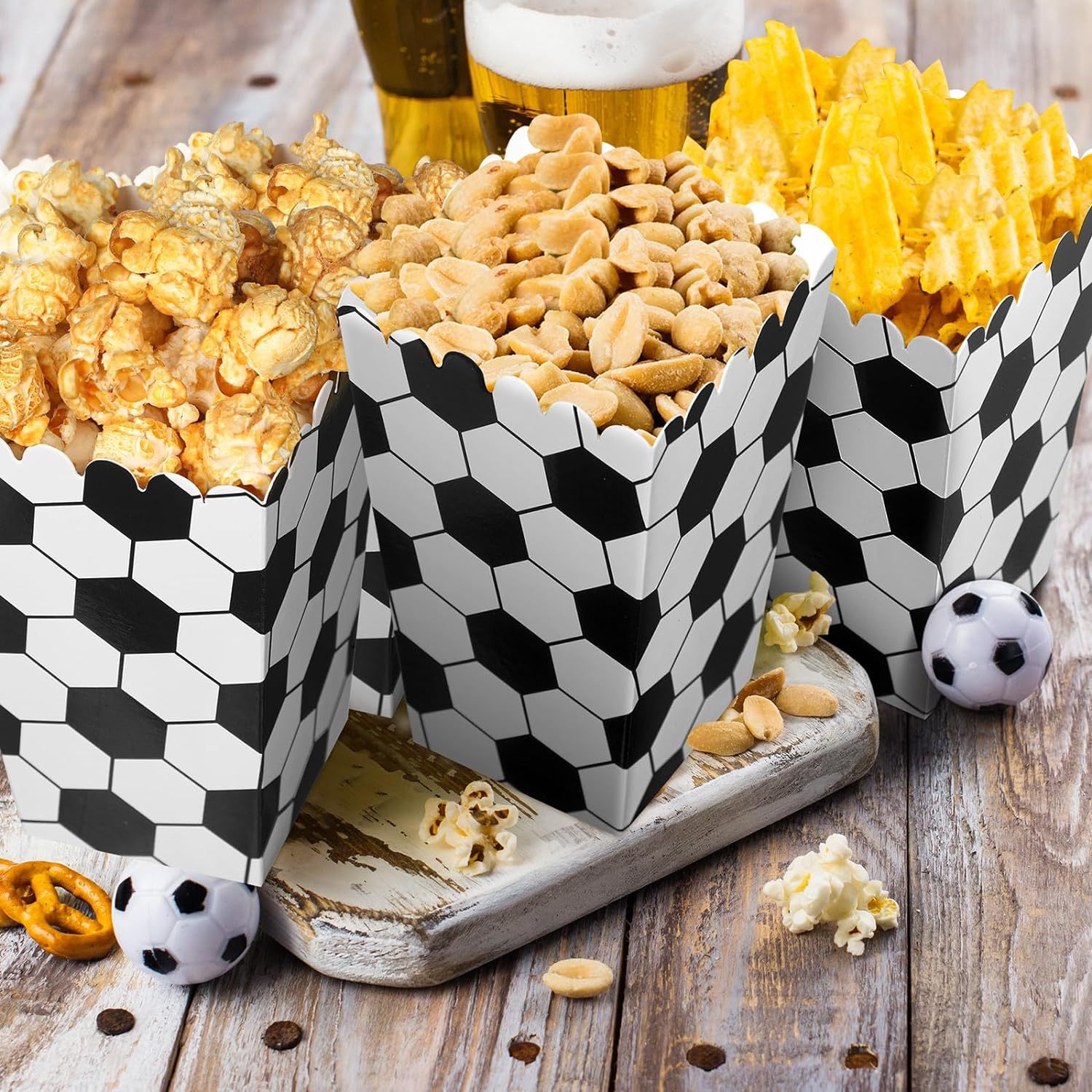 6/18Pcs  Football Popcorn Boxe - огляд і ціна Wedding Supply.Box