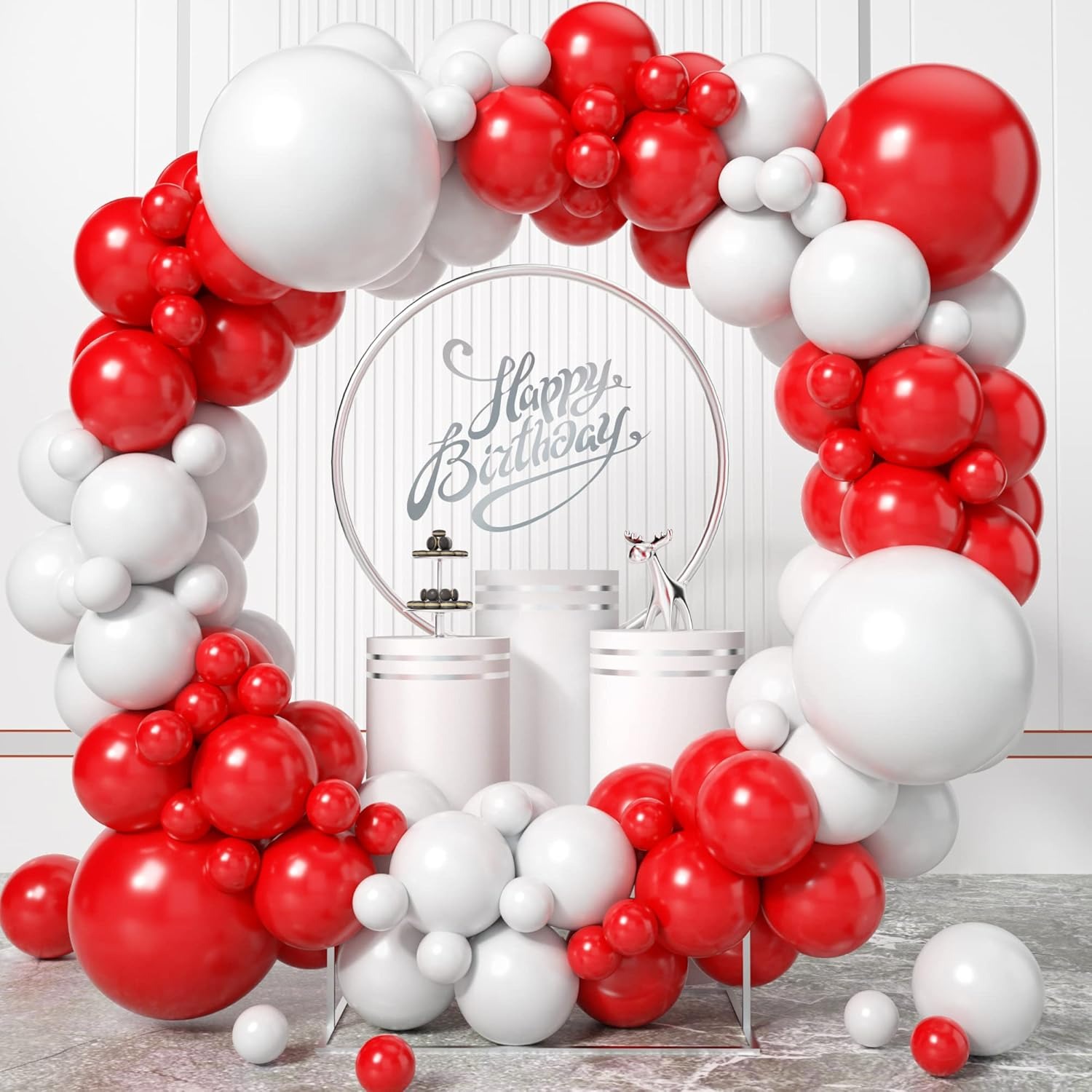 100Pcs Red and White Balloon G - огляд і ціна Wedding Balloon Arch