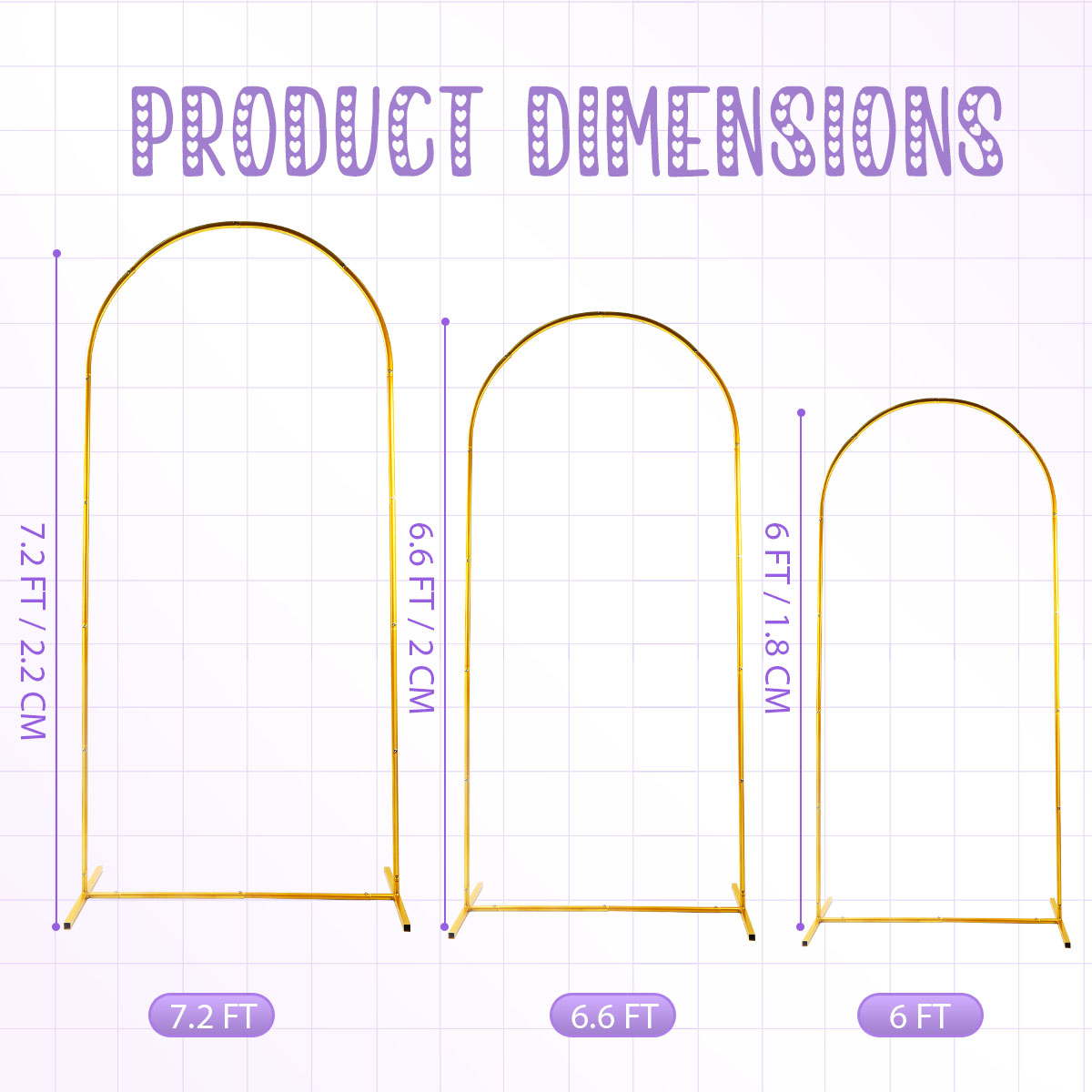 3Pack Golden Metal Arch Kits,  - огляд і ціна Wedding Balloon Arch