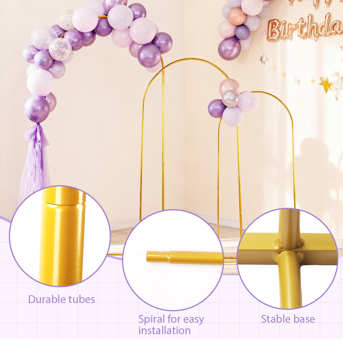 3Pack Golden Metal Arch Kits,  - огляд і ціна Wedding Balloon Arch